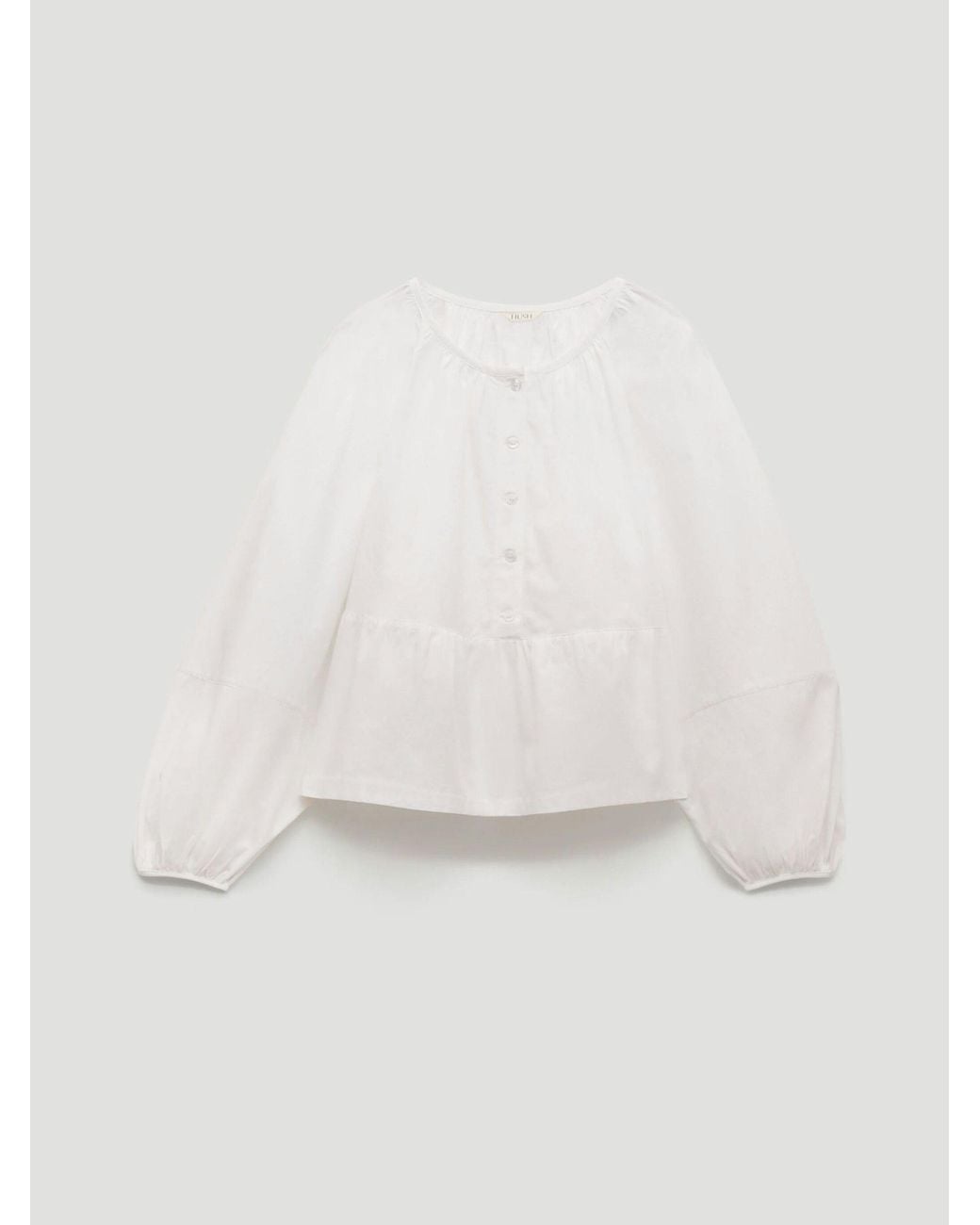Hush White Beck Cotton Peplum Blouse