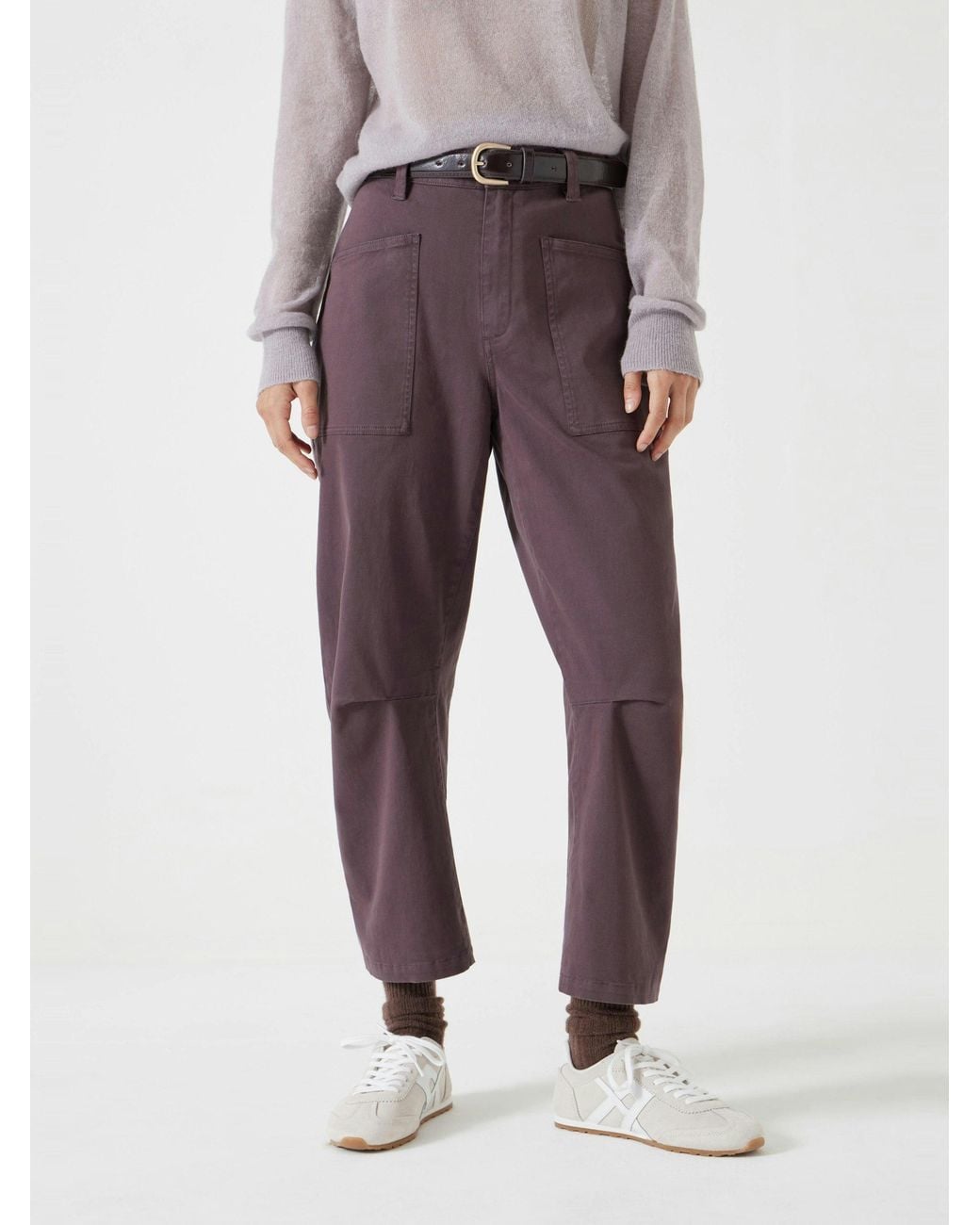 Hush Multicolor Cordi Barrel Leg Cotton Trousers