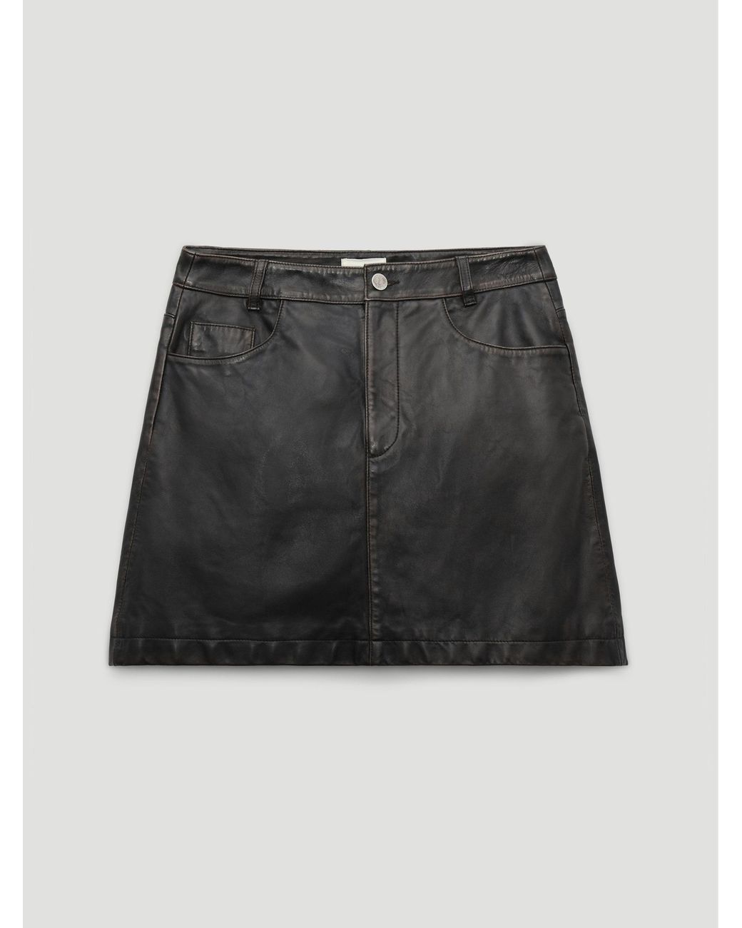 Hush Red Nova Leather Mini Skirt