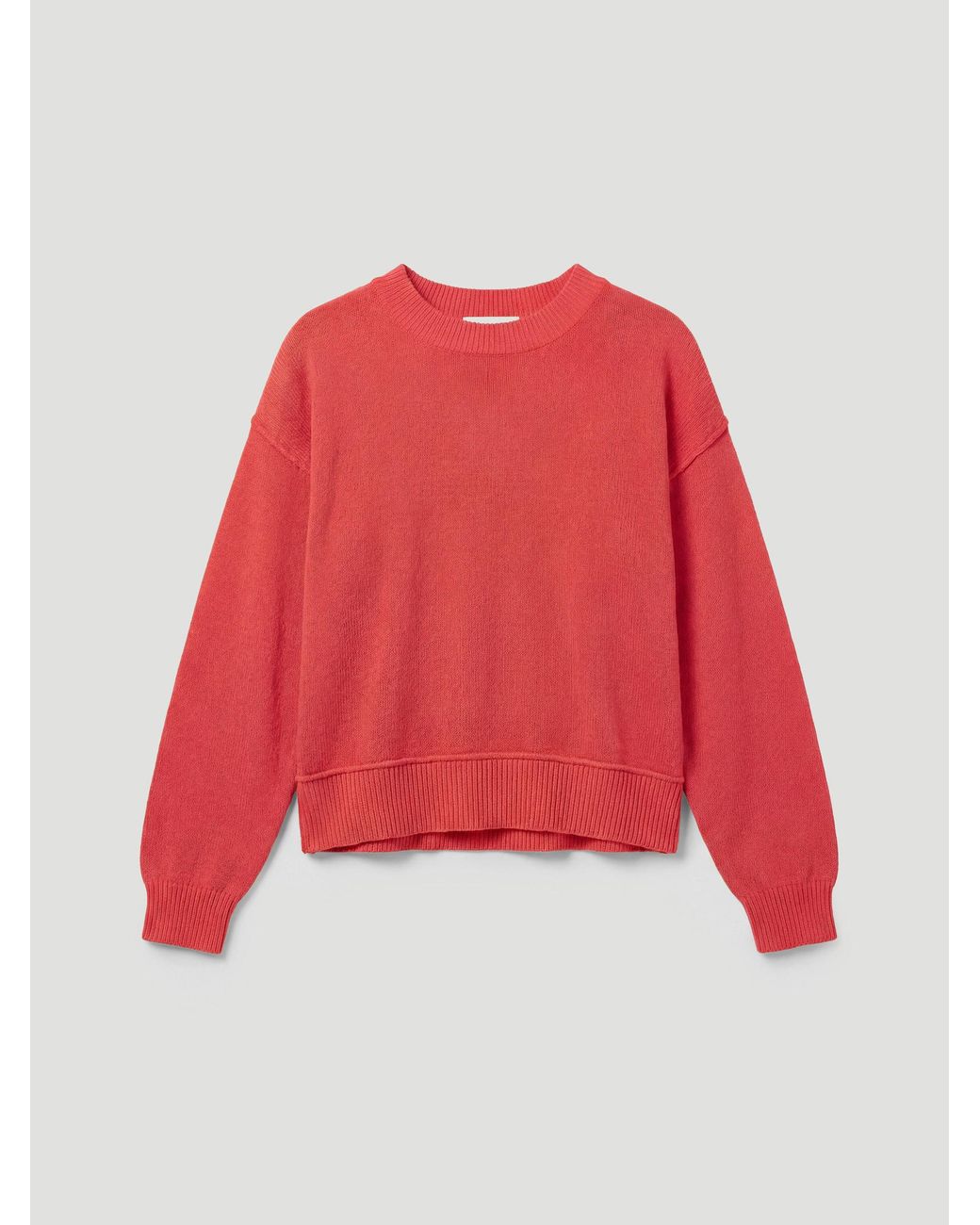 Hush Red Cindy Linen Blend Crew Neck Jumper