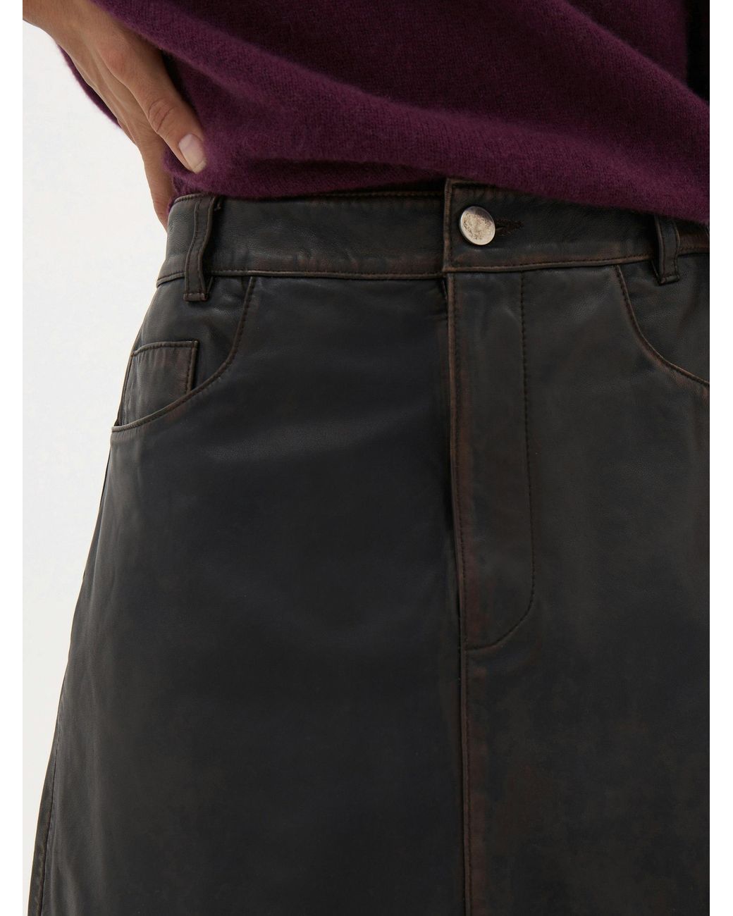 Hush Red Nova Leather Mini Skirt