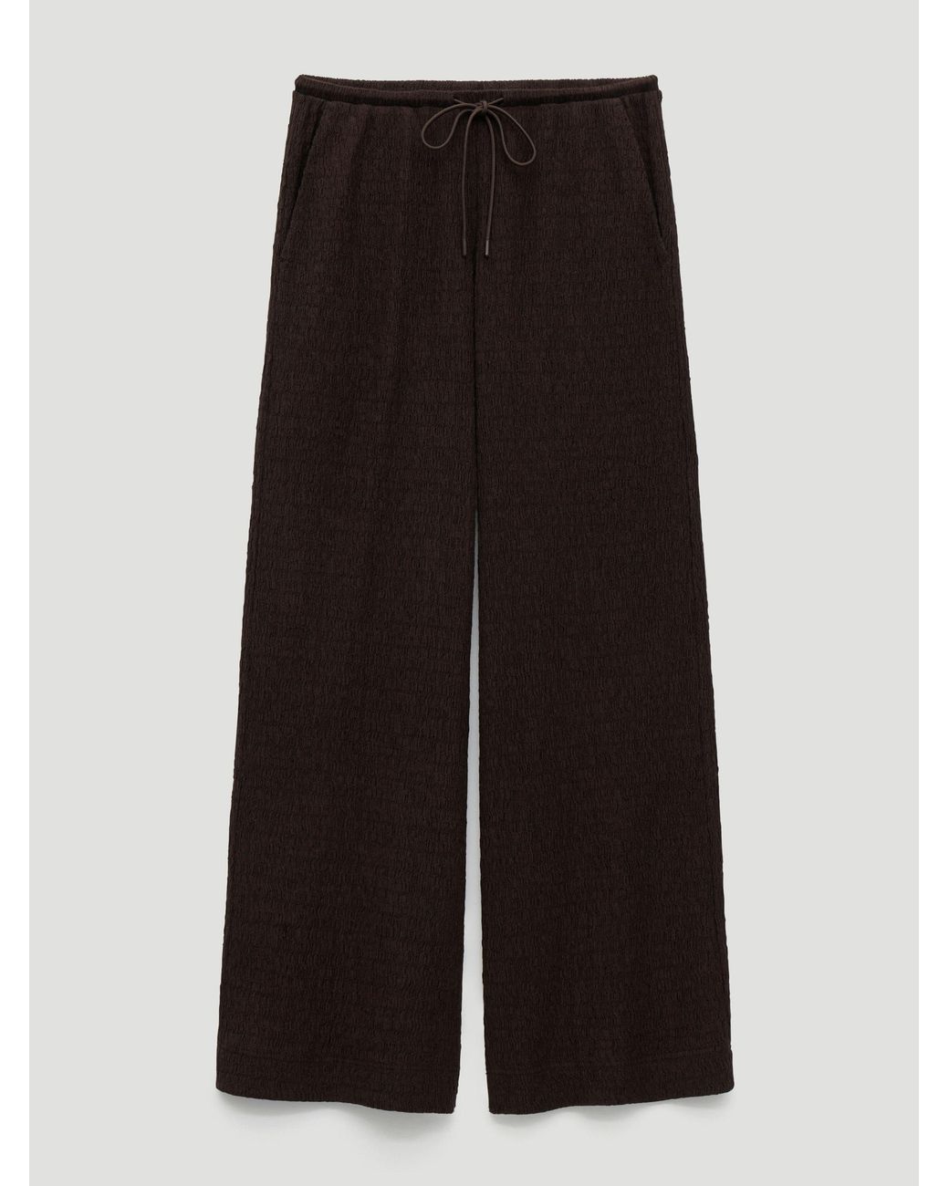 Hush Natural Aria Textured Jersey Wide Leg Trousers