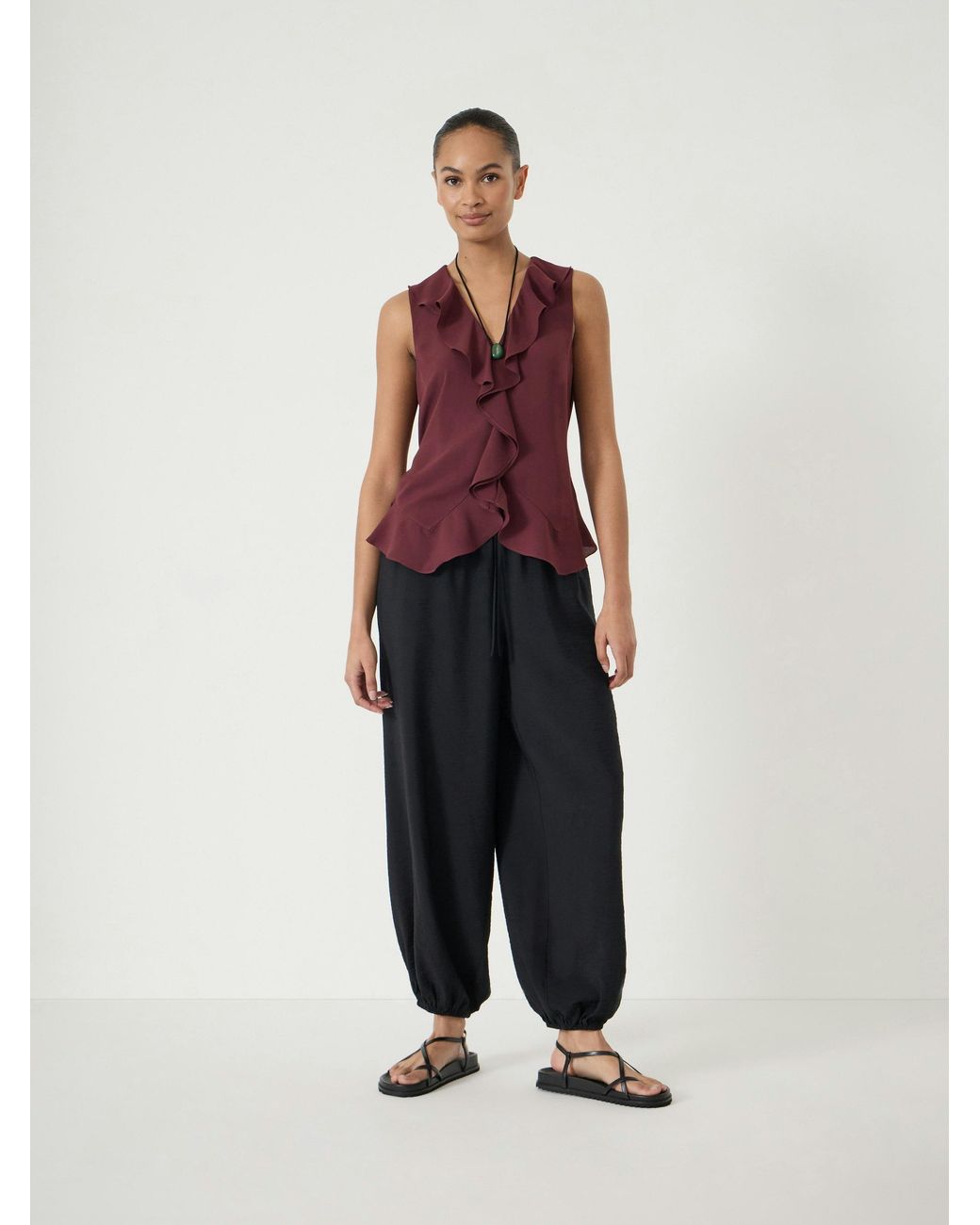 Hush Red Charlie Chiffon Ruffle Blouse