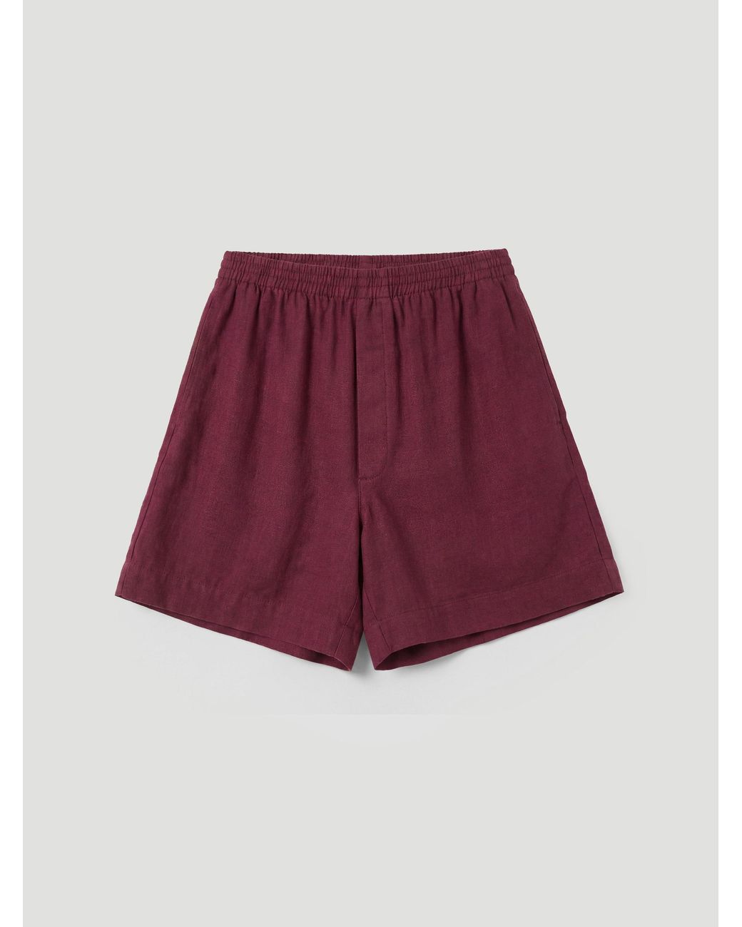 Hush Red Luce Linen Pull On Shorts