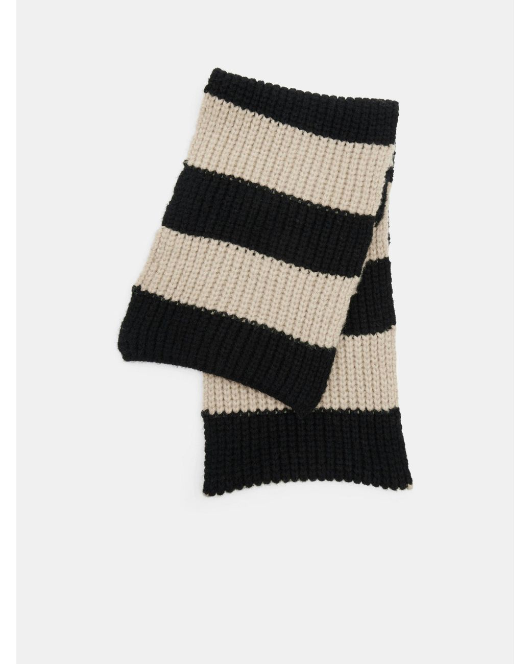 Hush White Morgan Knitted Stripe Scarf
