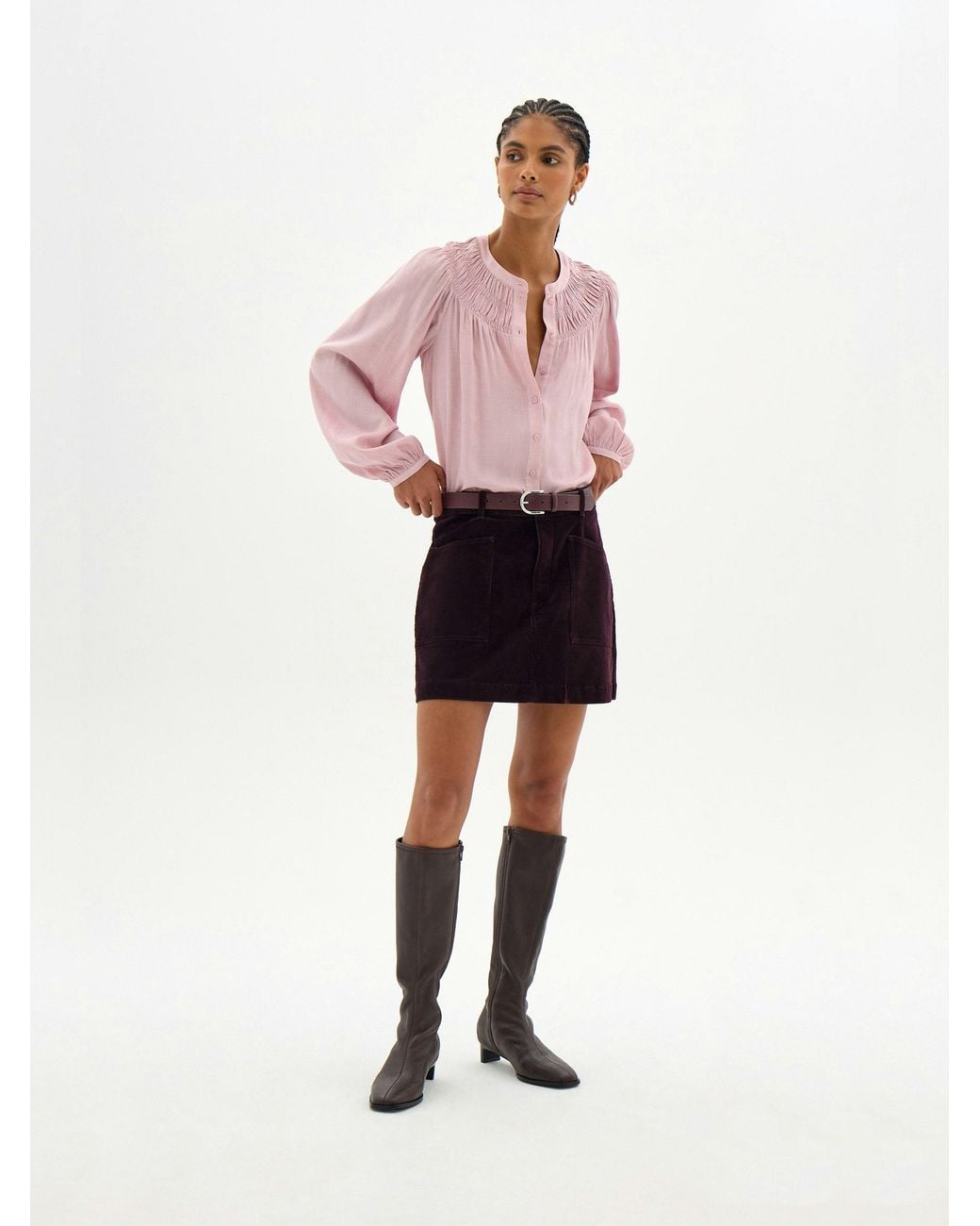 Hush Pink Dru Soft Wool Blouse