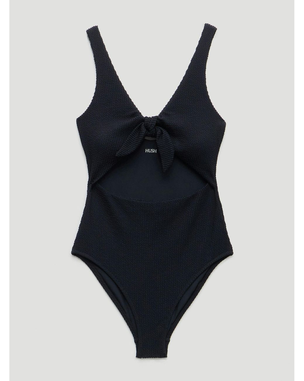 Hush Natural Maren Crinkle Tie Front Swimsuit