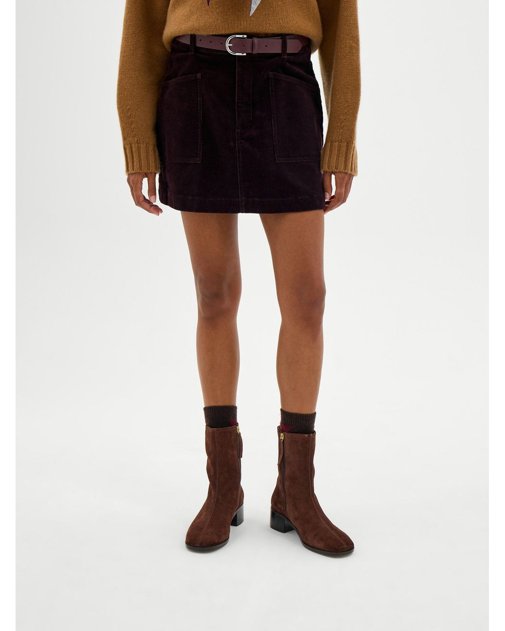 Hush Natural Cordi Cotton Corduroy Mini Skirt