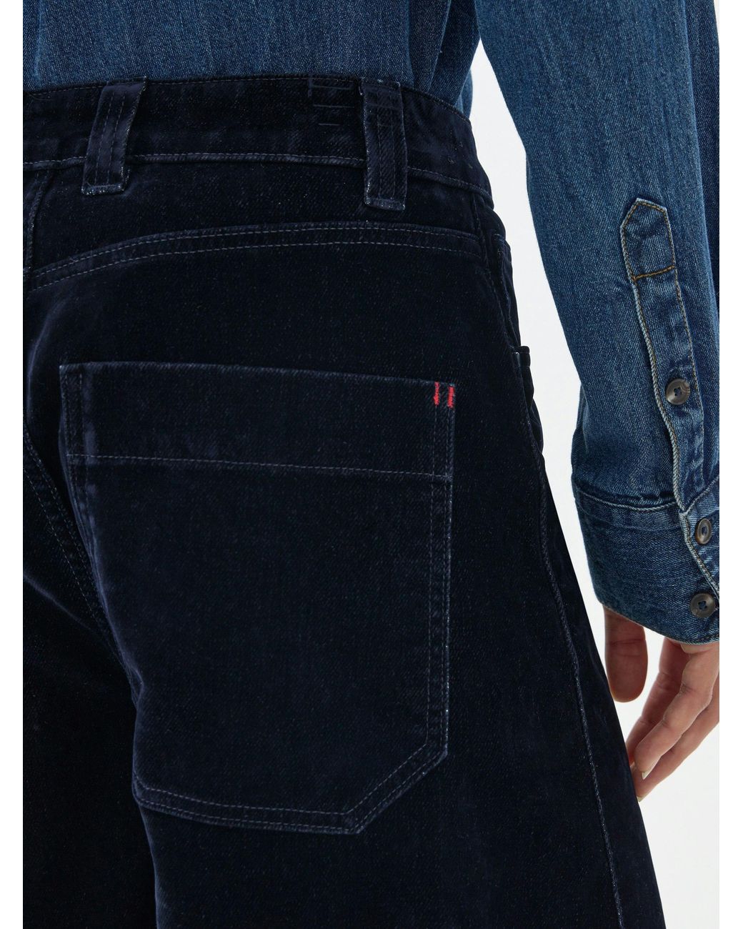 Hush Blue Cropped Bree Velvet Barrel Leg Jeans