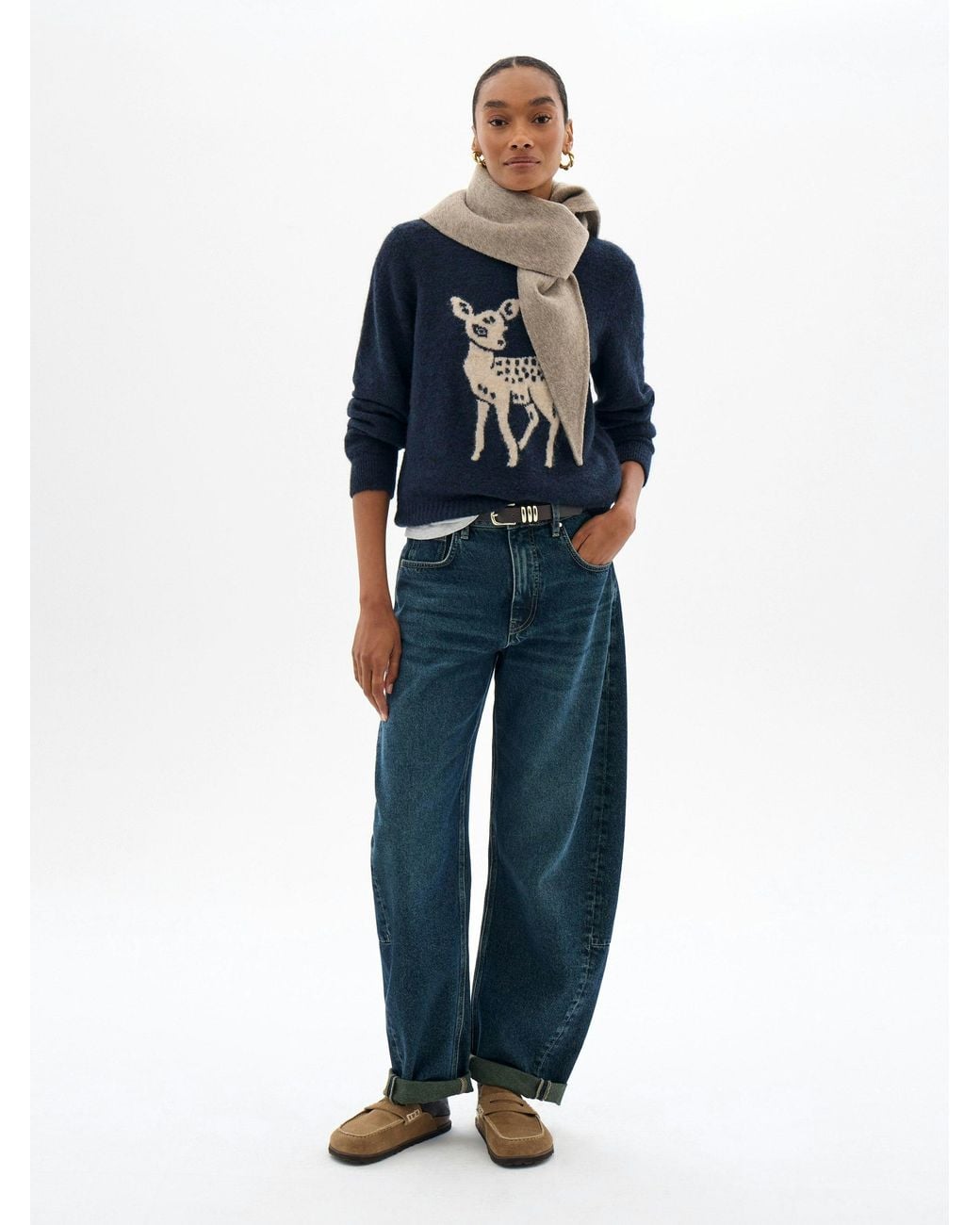 Hush Blue Mae Motif Knitted Jumper
