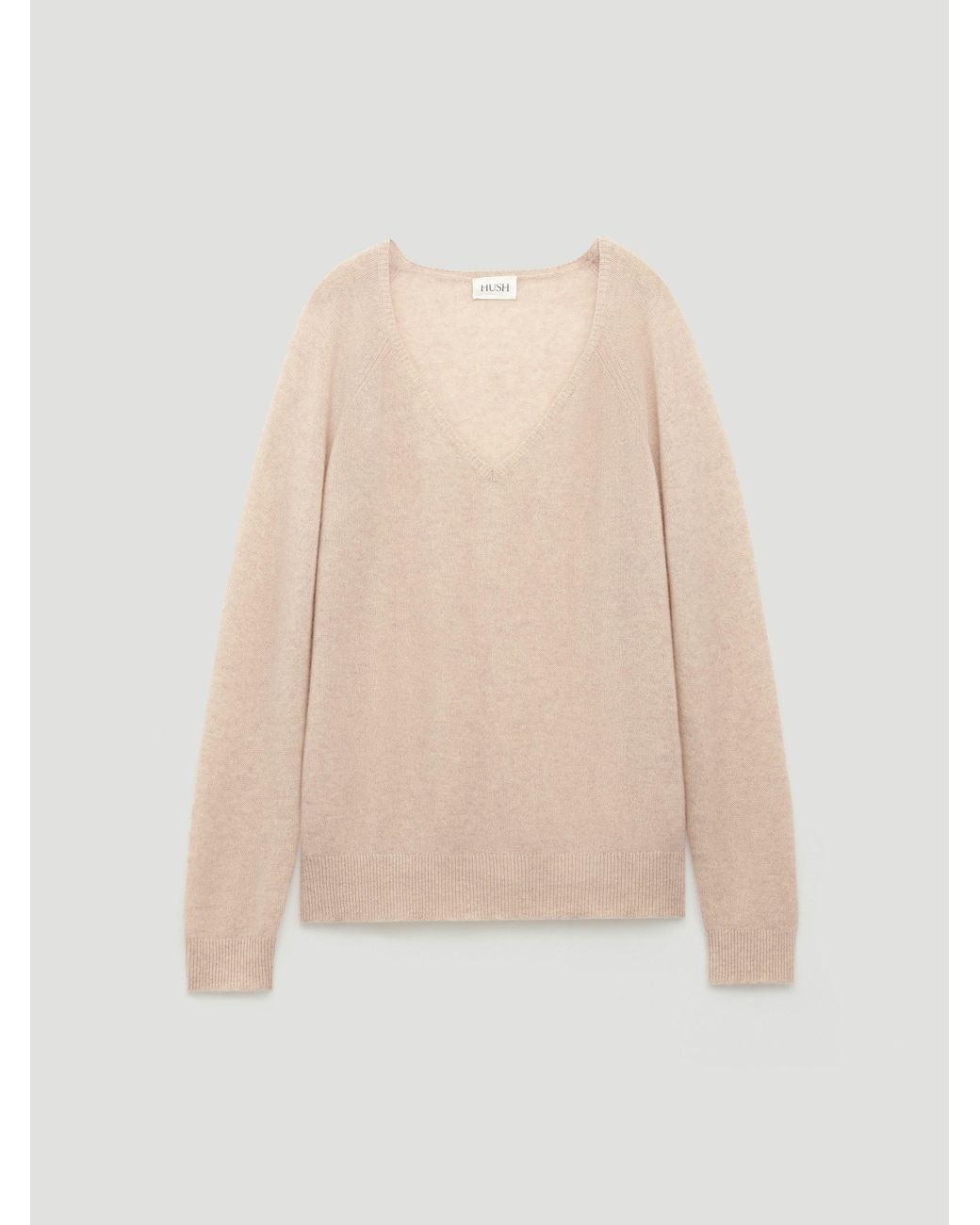 Hush Natural Constance Cashmere V Neck Jumper