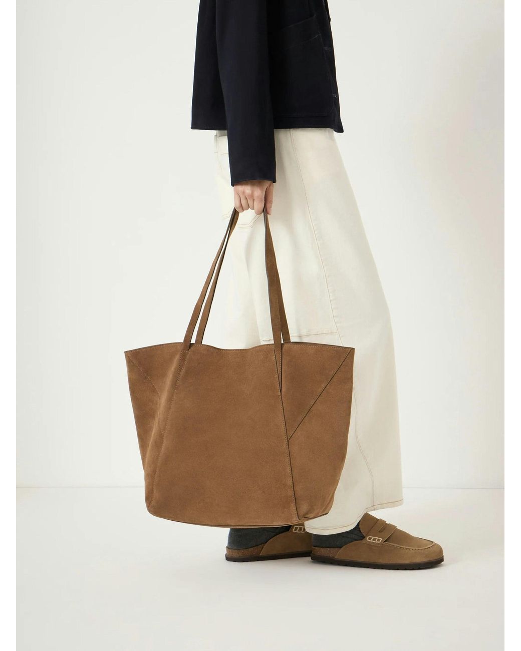 Hush Black Saffie Suede Panel Tote Bag