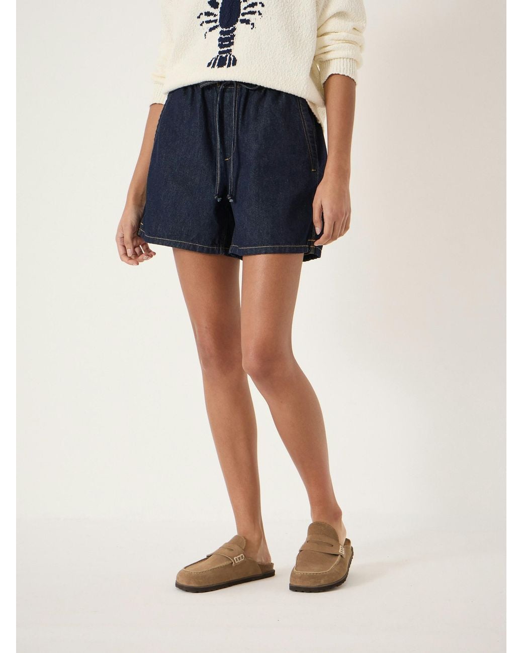 Hush Blue Betty Denim Pull On Shorts