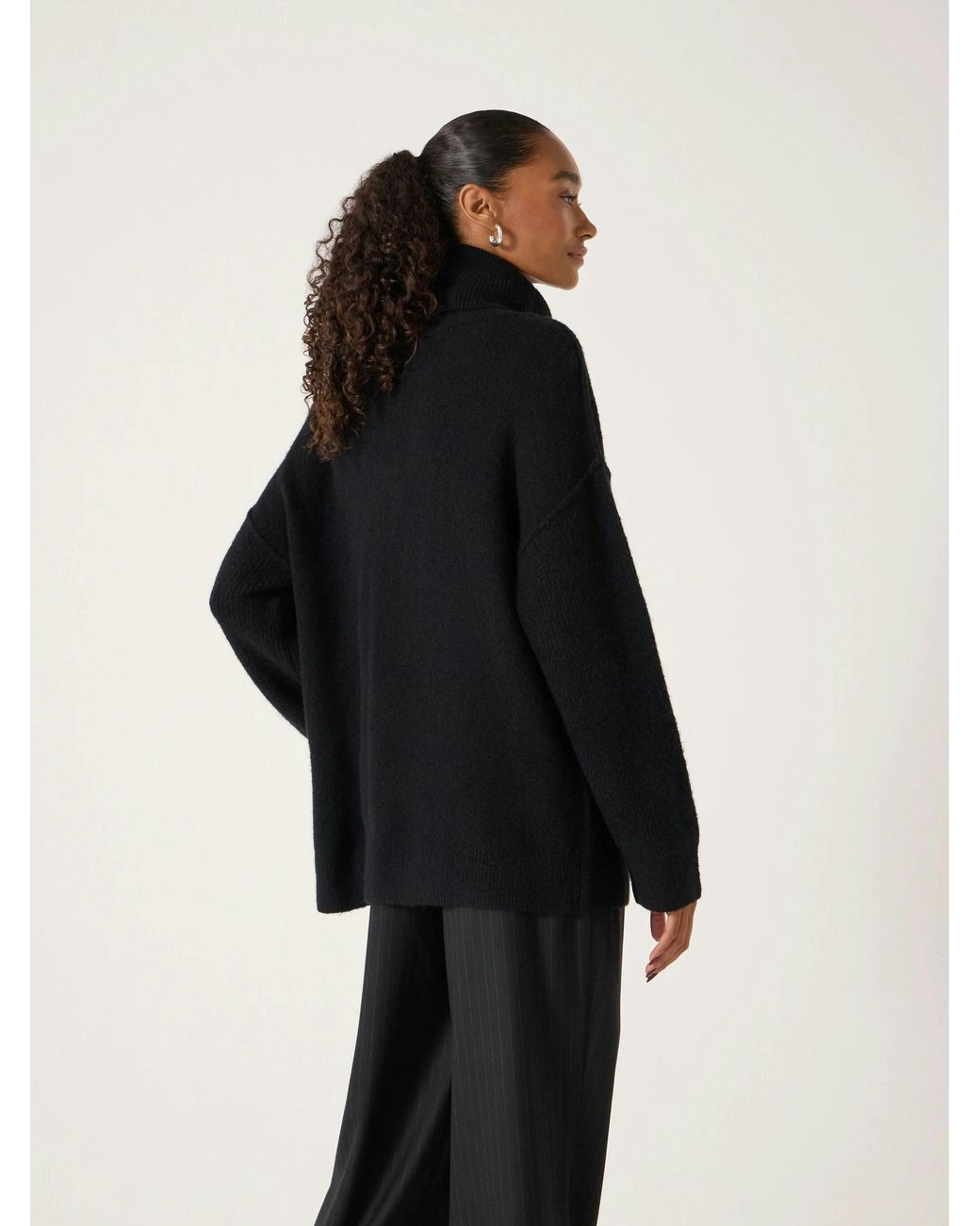 Hush Black Meryl Wool Blend Roll Neck Jumper