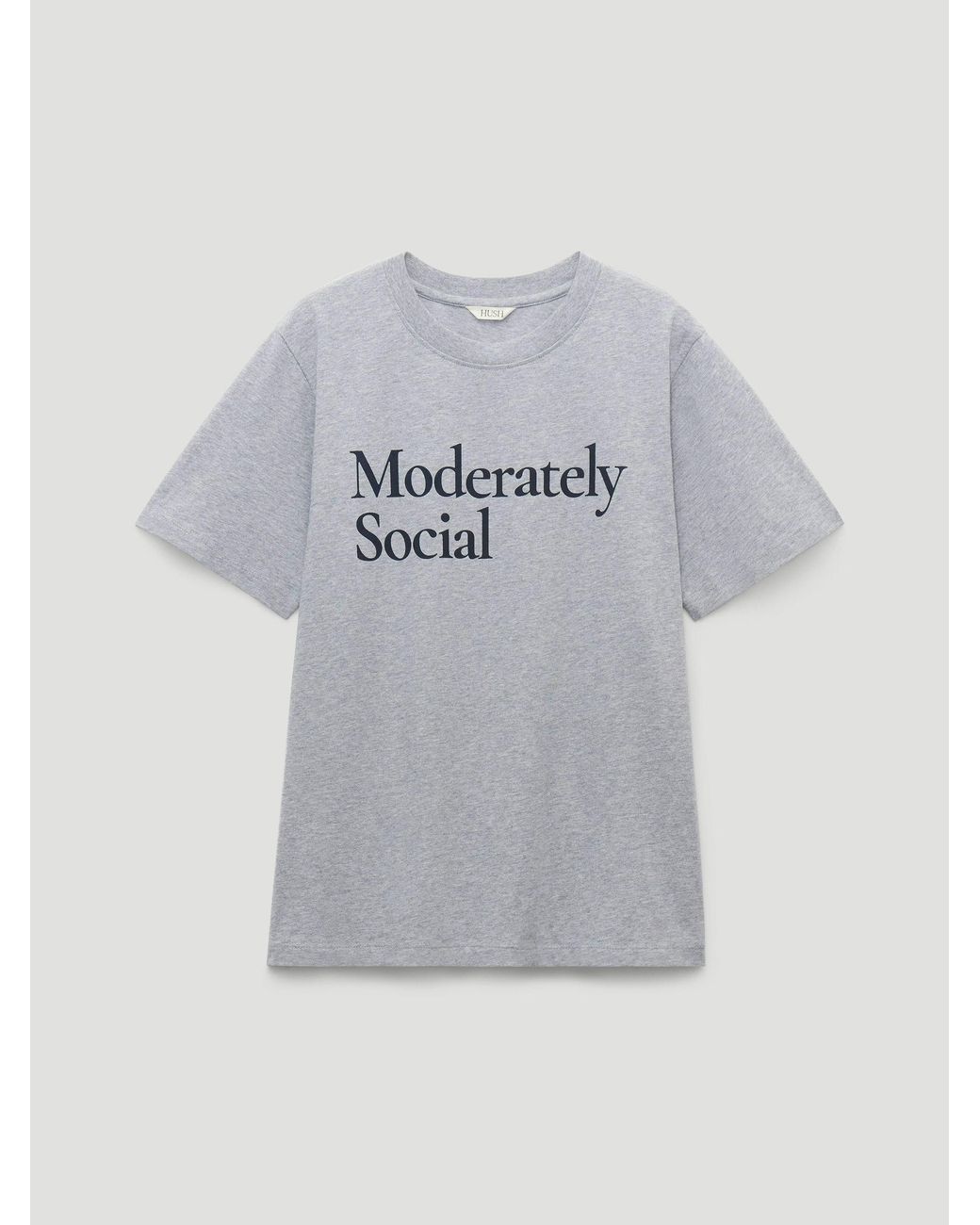Hush White Moderately Social Graphic T-Shirt