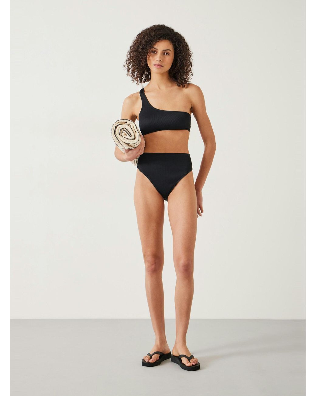 Hush Blue Olivia One Shoulder Rib Bikini Top