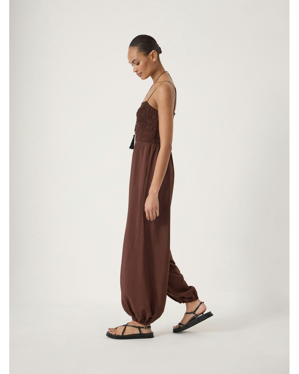 Hush Natural Vita Strappy Bubble Hem Jumpsuit