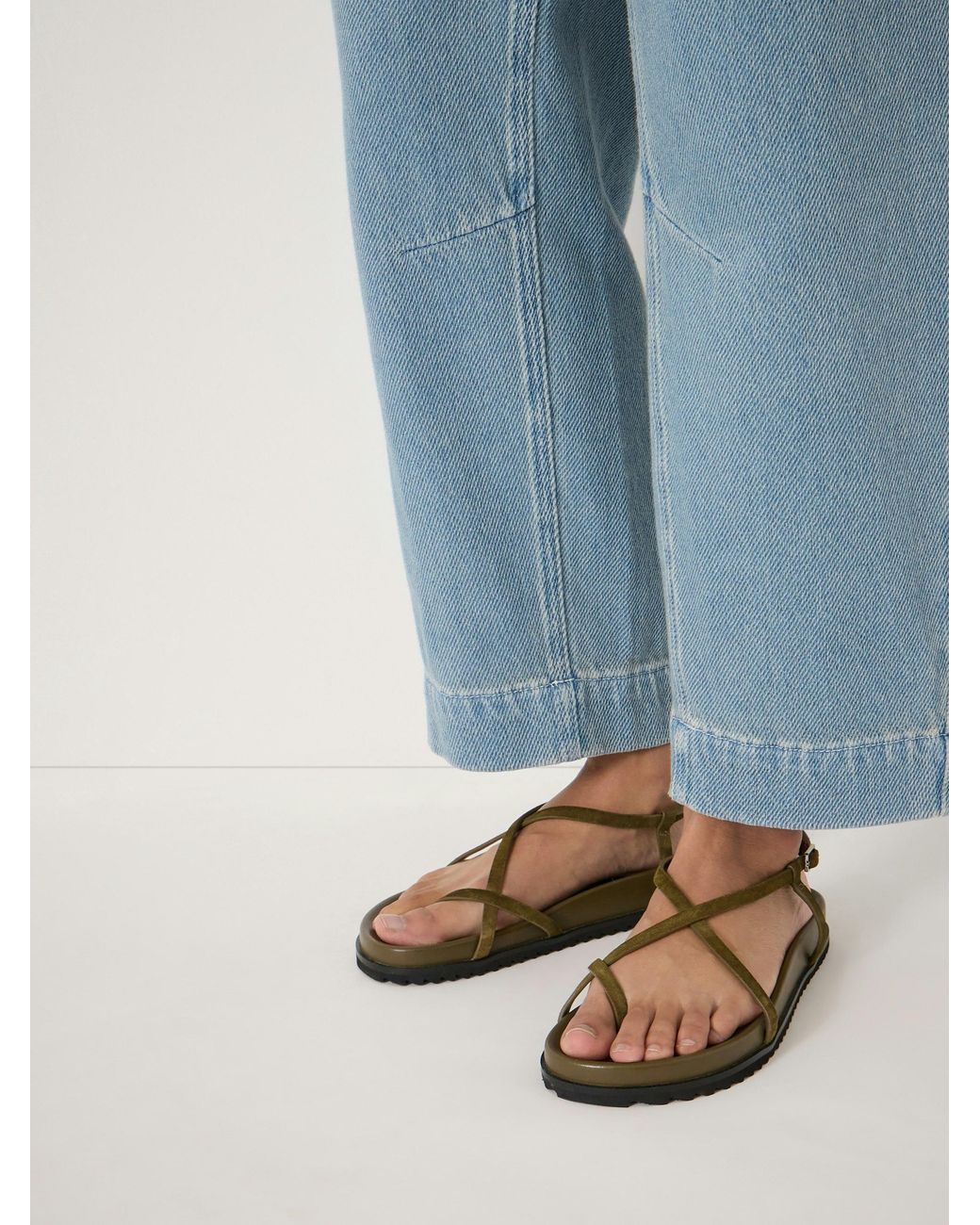 Hush Blue Theo Leather Strappy Sandals