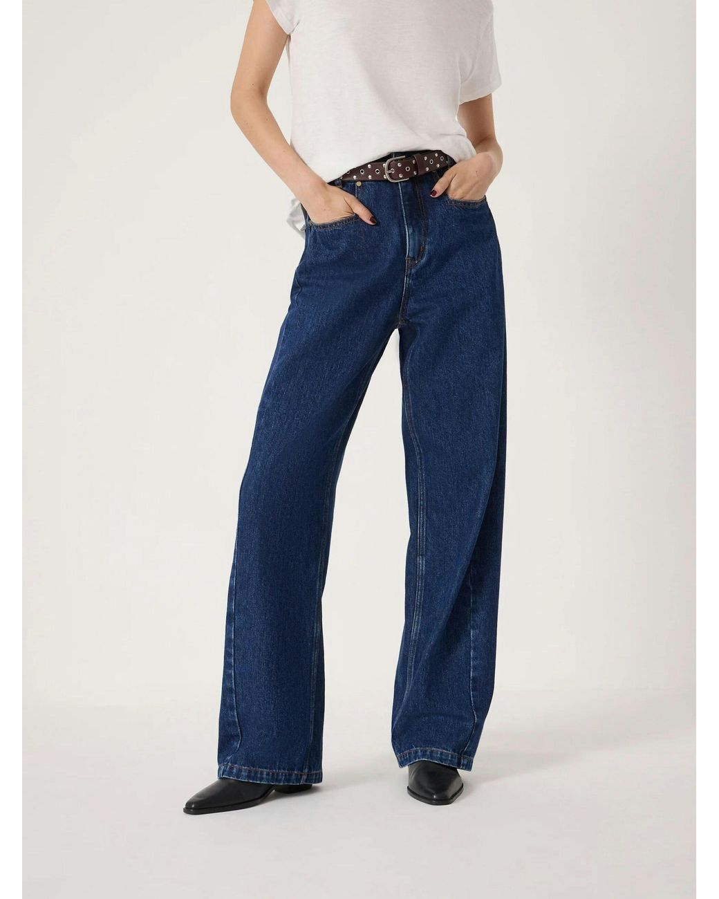 Hush Blue Saskia Straight Seamed Jeans