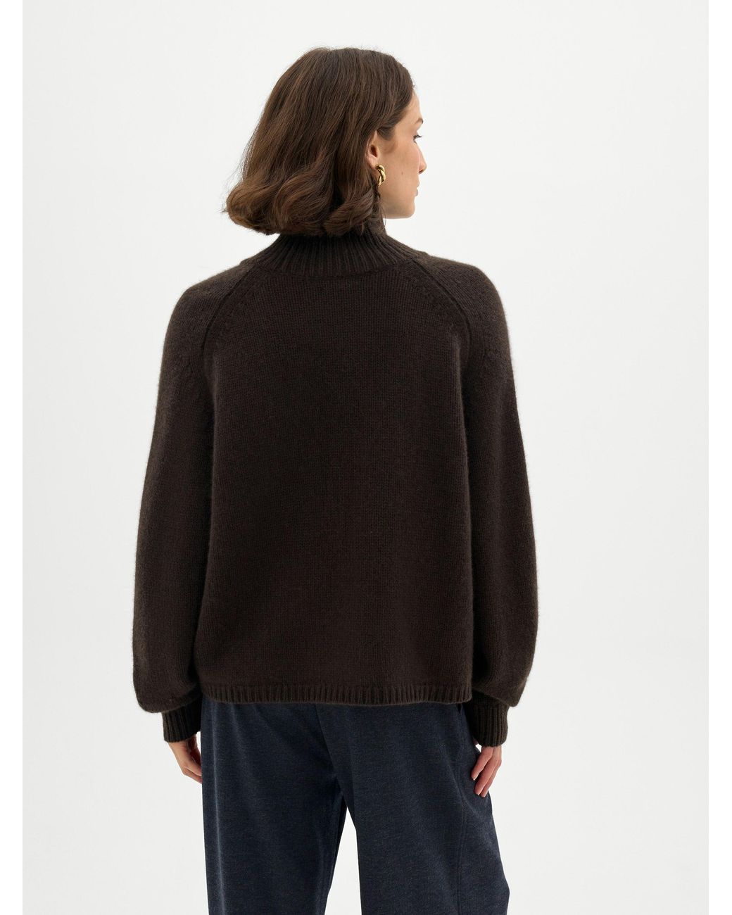 Hush Black Cora Cashmere Funnel Jumper