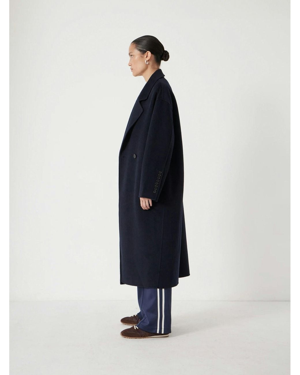 Hush Blue Pure Wool Double Faced Coat