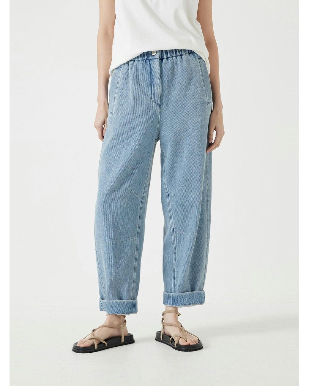 Hush Blue Supersoft Denim Barrel Leg Jeans
