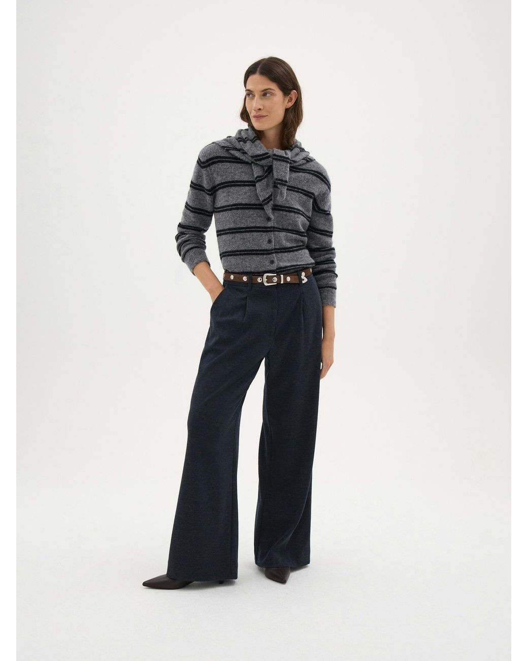 Hush Black Avi Stripe Knitted Cardigan