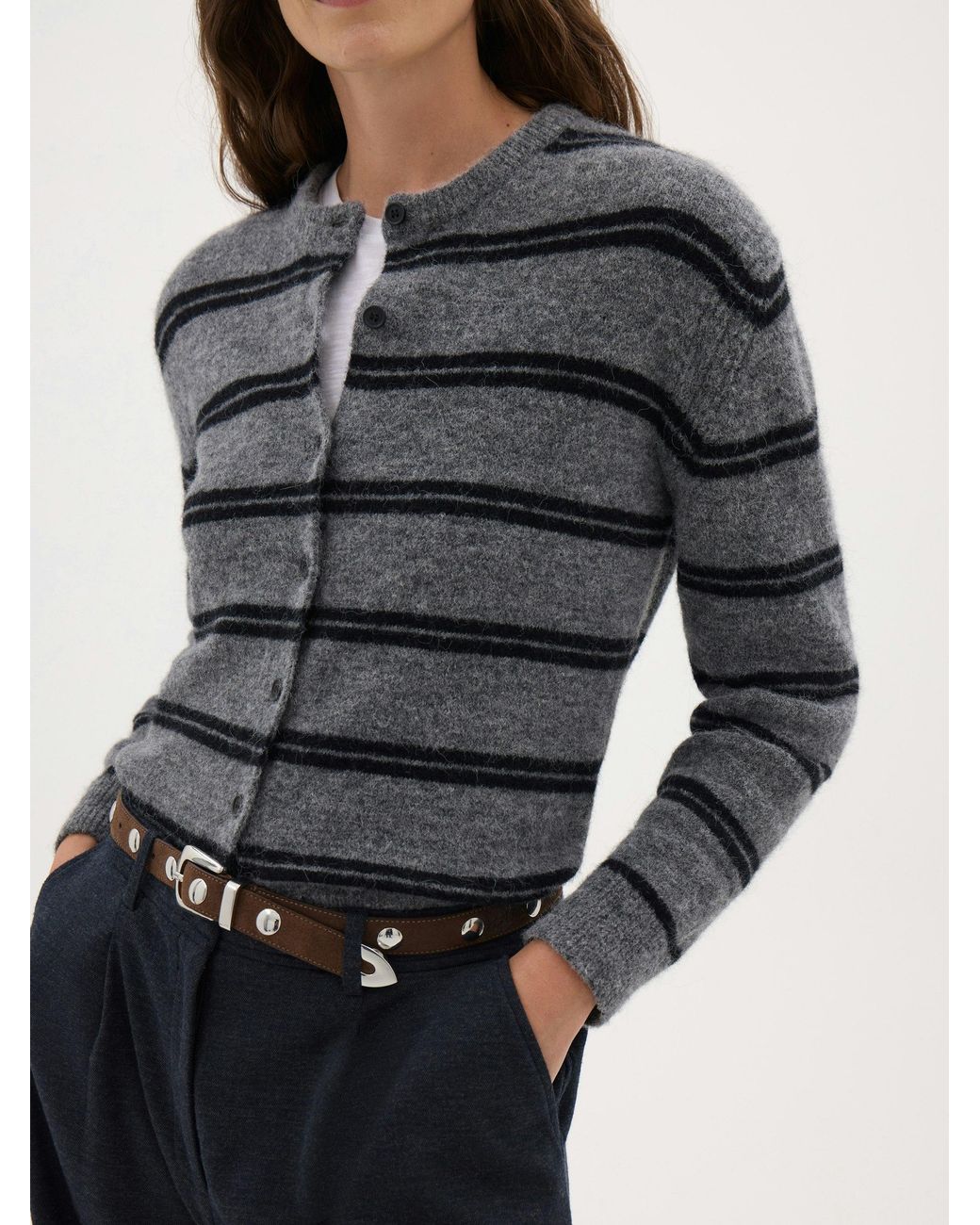 Hush Black Avi Stripe Knitted Cardigan