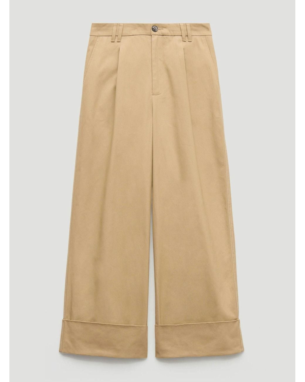 Hush Natural Tori Turn Up Wide Leg Trousers