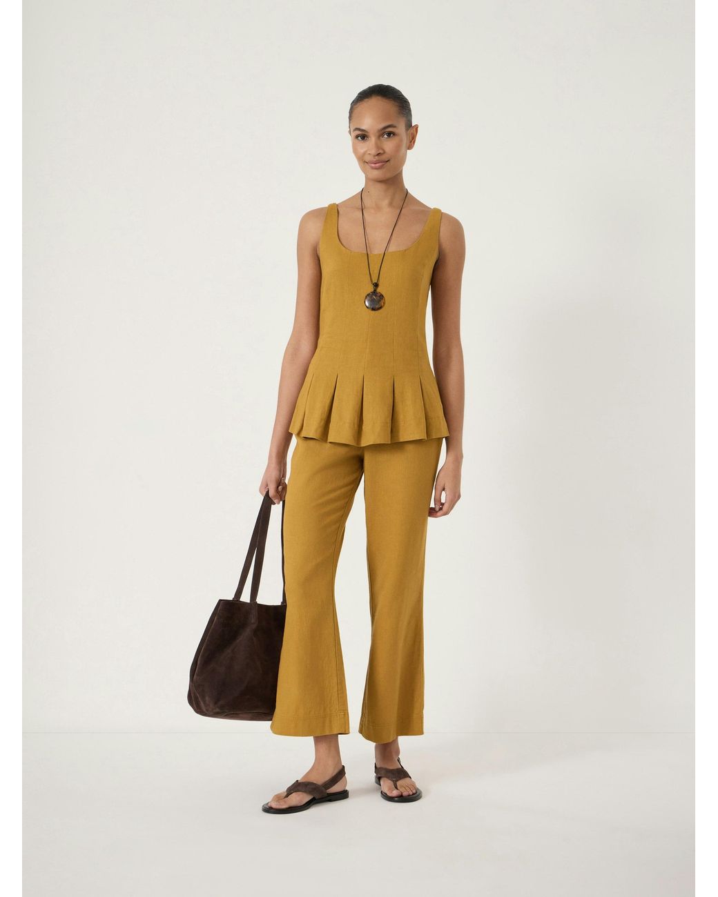 Hush Natural Zendie Linen Blend Waisted Top