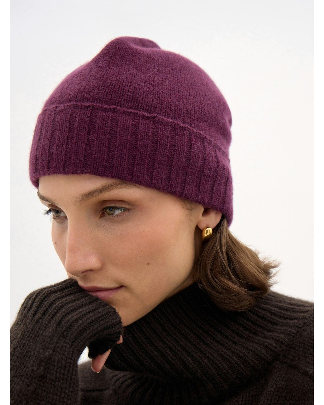 Hush Purple Cashmere Beanie