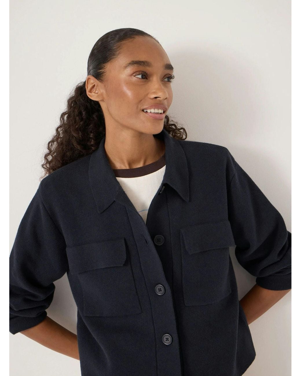 Hush Blue Bobbie Shirt Jacket With Wool