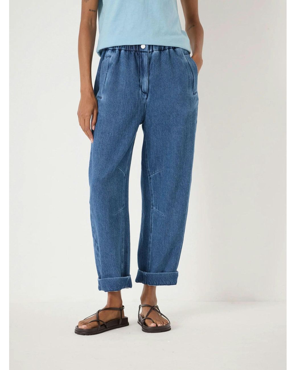 Hush Blue Supersoft Denim Barrel Leg Jeans
