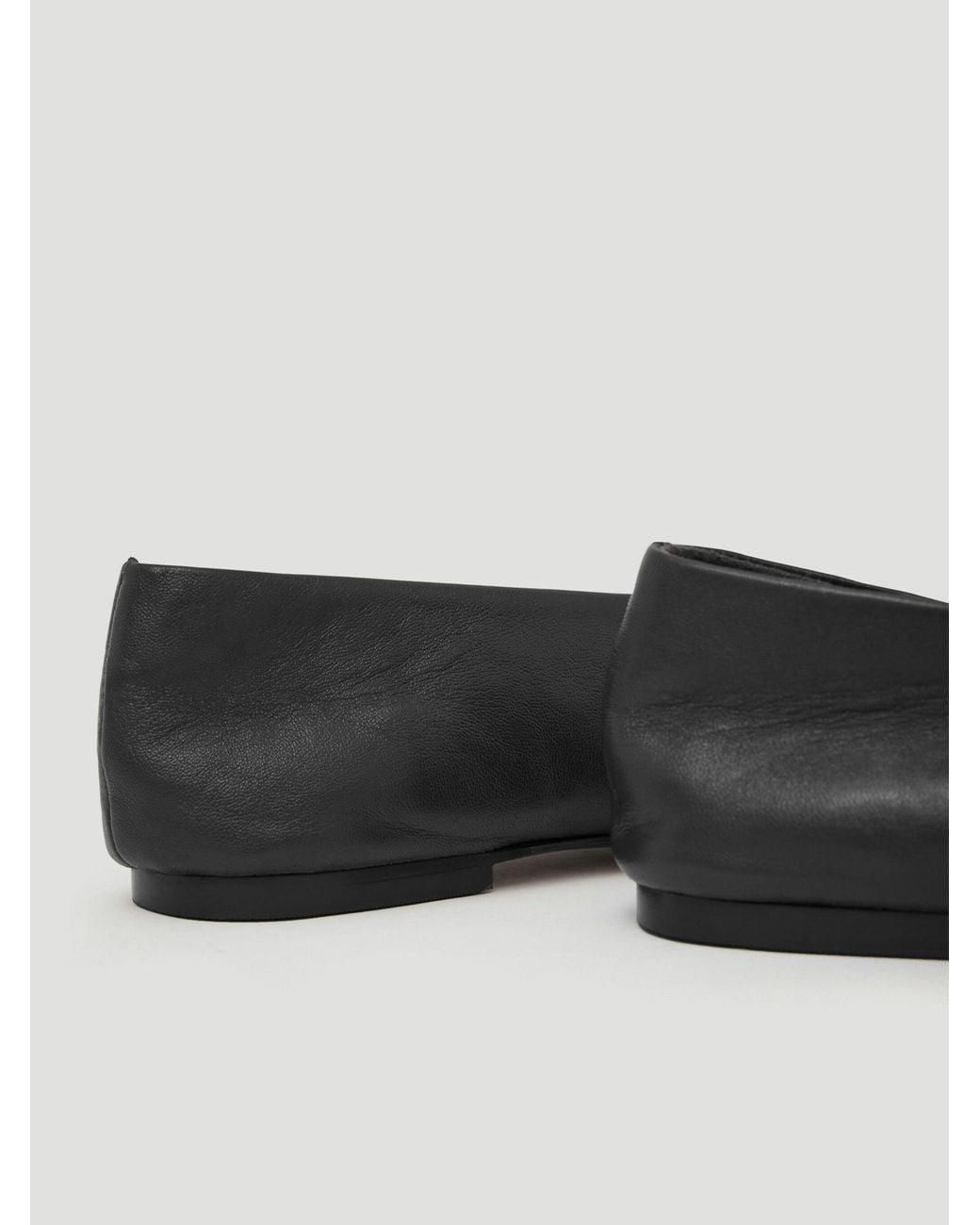 Hush Black Asymmetric Leather Ballet Flats