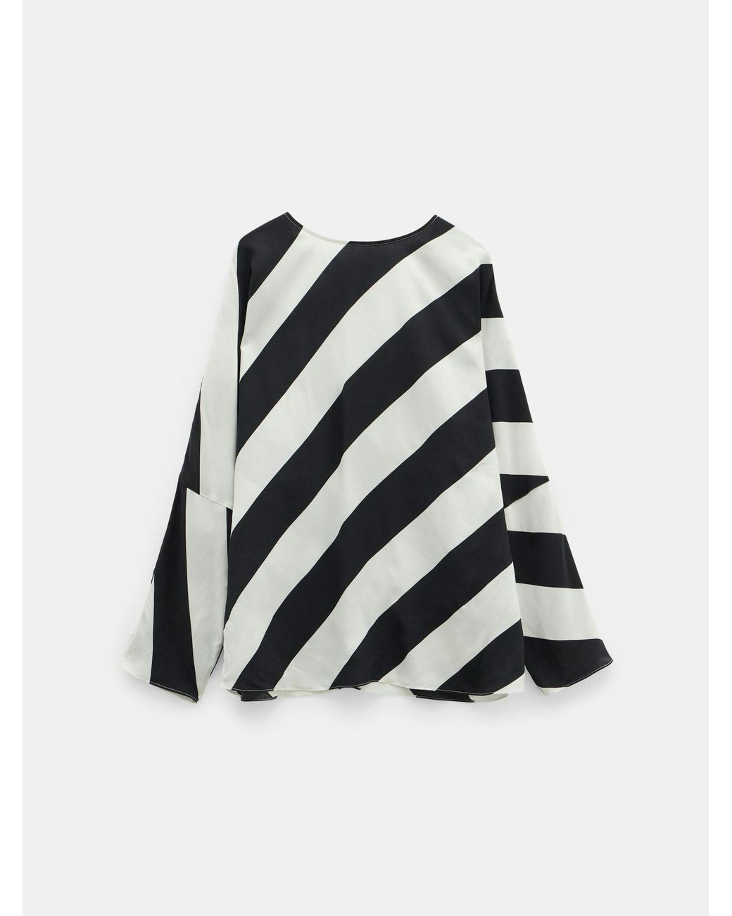 Hush White Whitney Diagonal Oversized Stripe Top