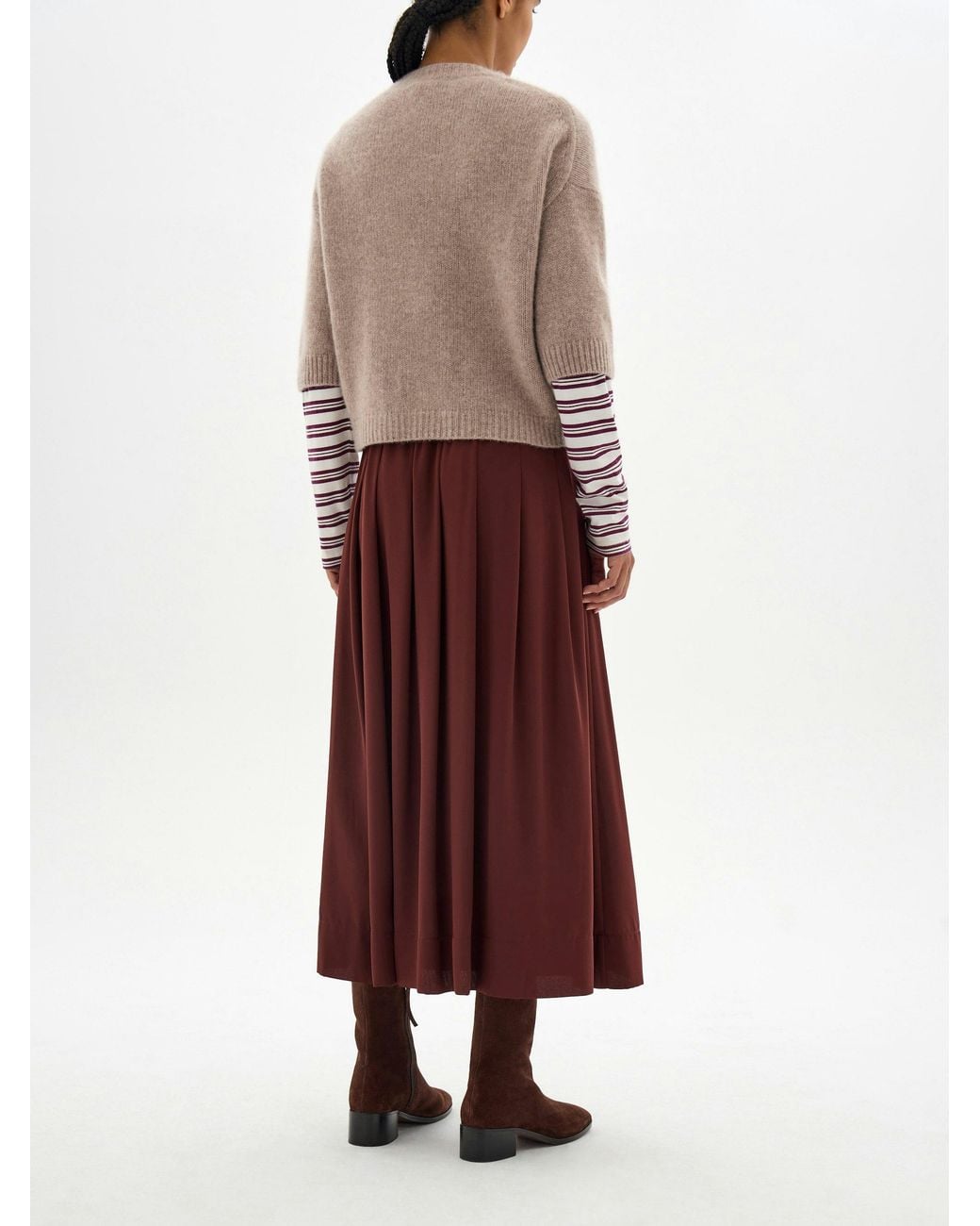 Hush Multicolor Ivy Chiffon Pleated Midi Skirt