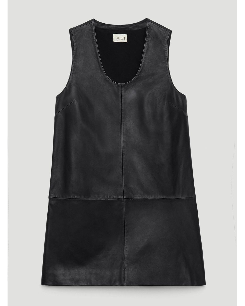 Hush White Gia Scoop Neck Mini Leather Dress