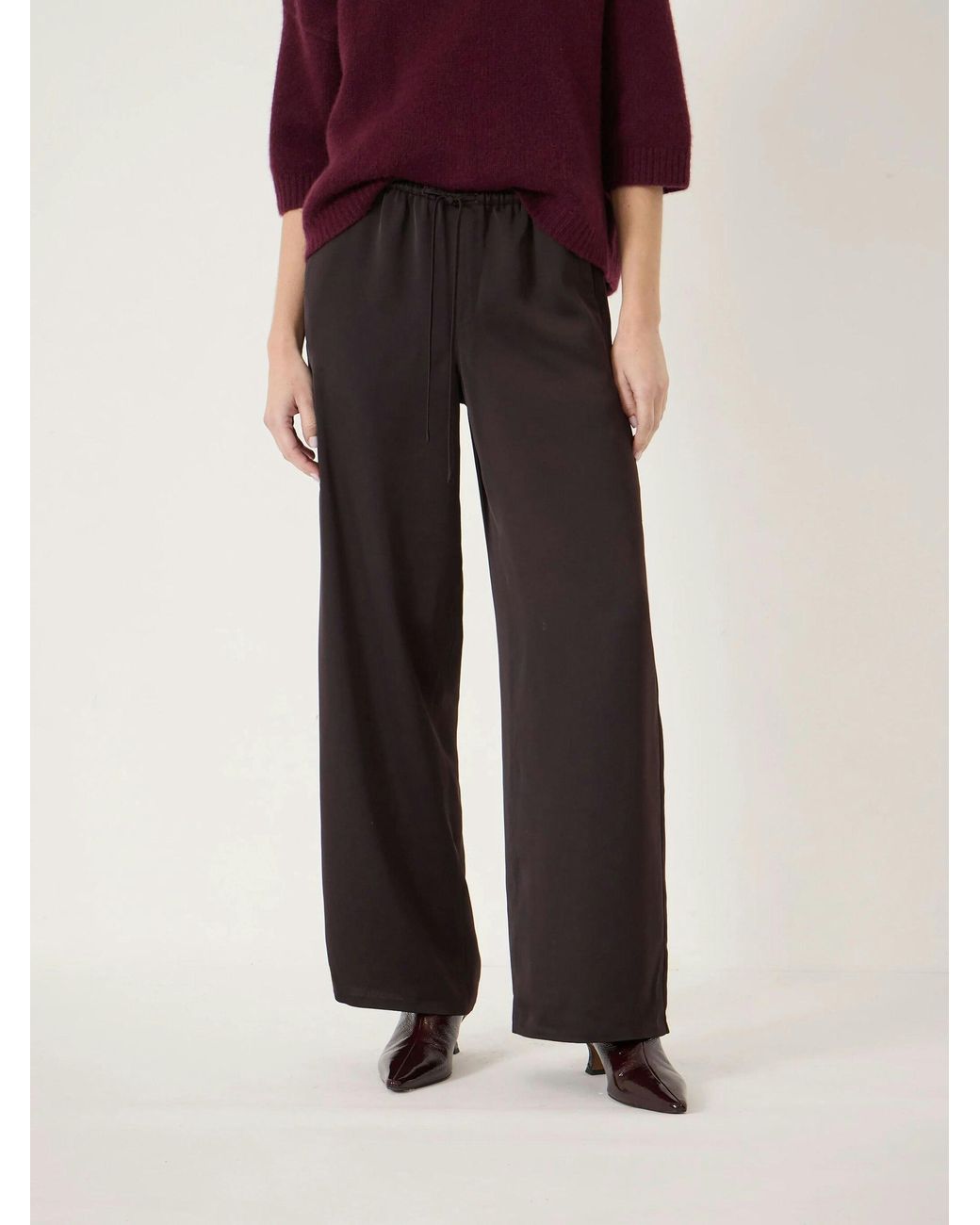 Hush Multicolor Tamar Satin Straight Ankle Grazer Trousers