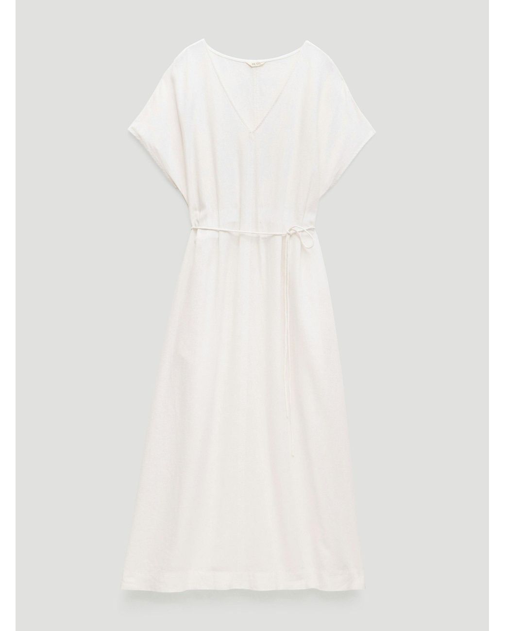 Hush Natural Linen Blend Remy Pleated Midi Dress