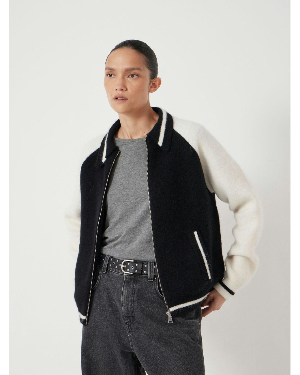 Hush Multicolor Varsity Logo Wool Blend Bomber Jacket