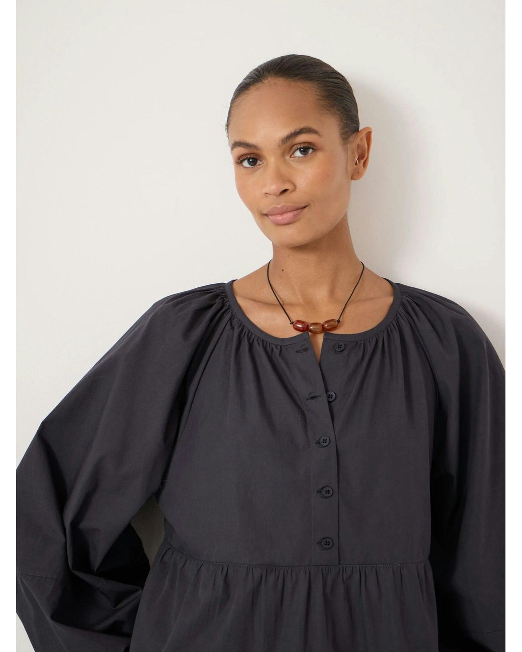 Hush Blue Beck Cotton Peplum Blouse