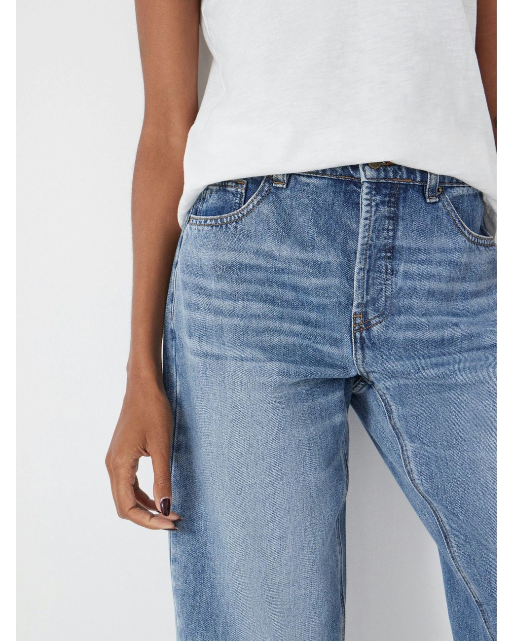 Hush Blue Button Fly Boyfriend Jeans