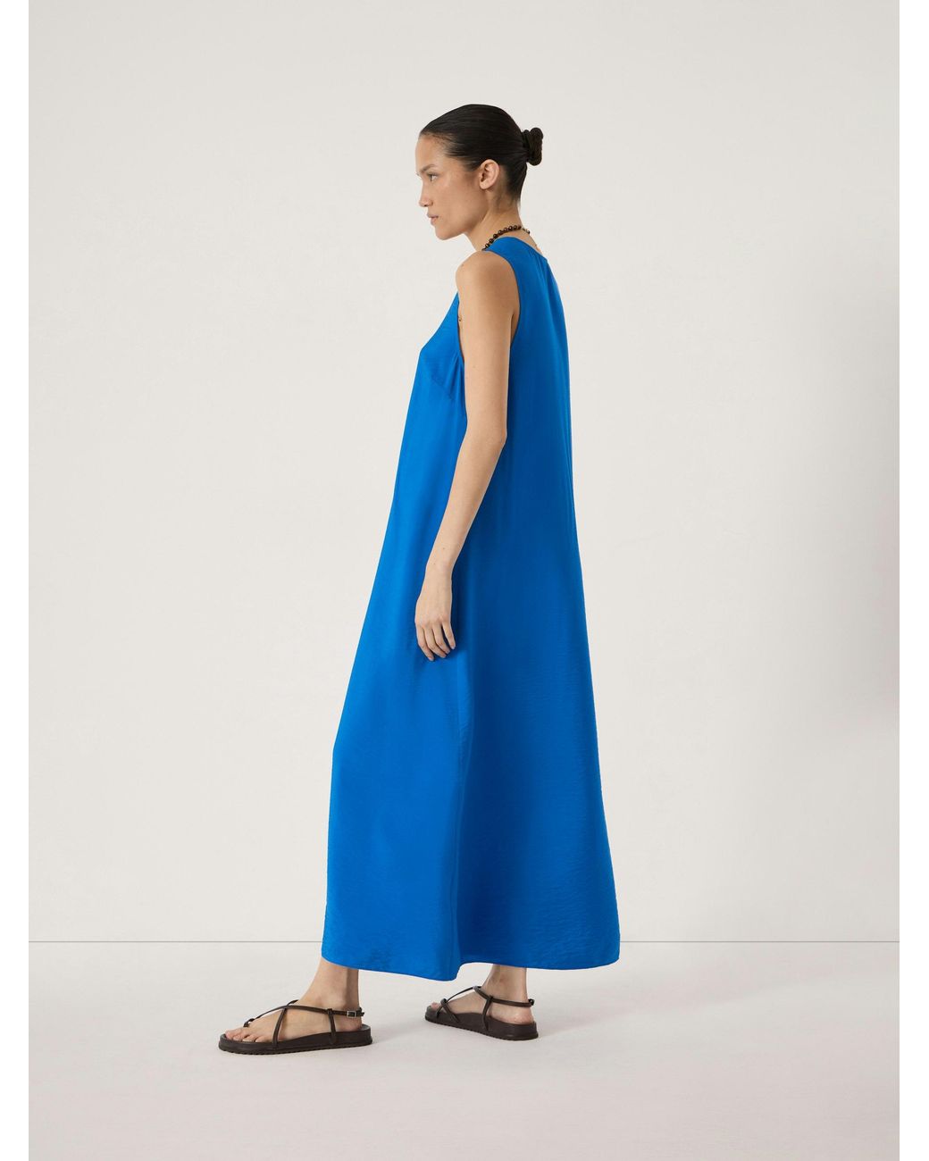 Hush Blue Sophie Scoop Neck Midi Dress