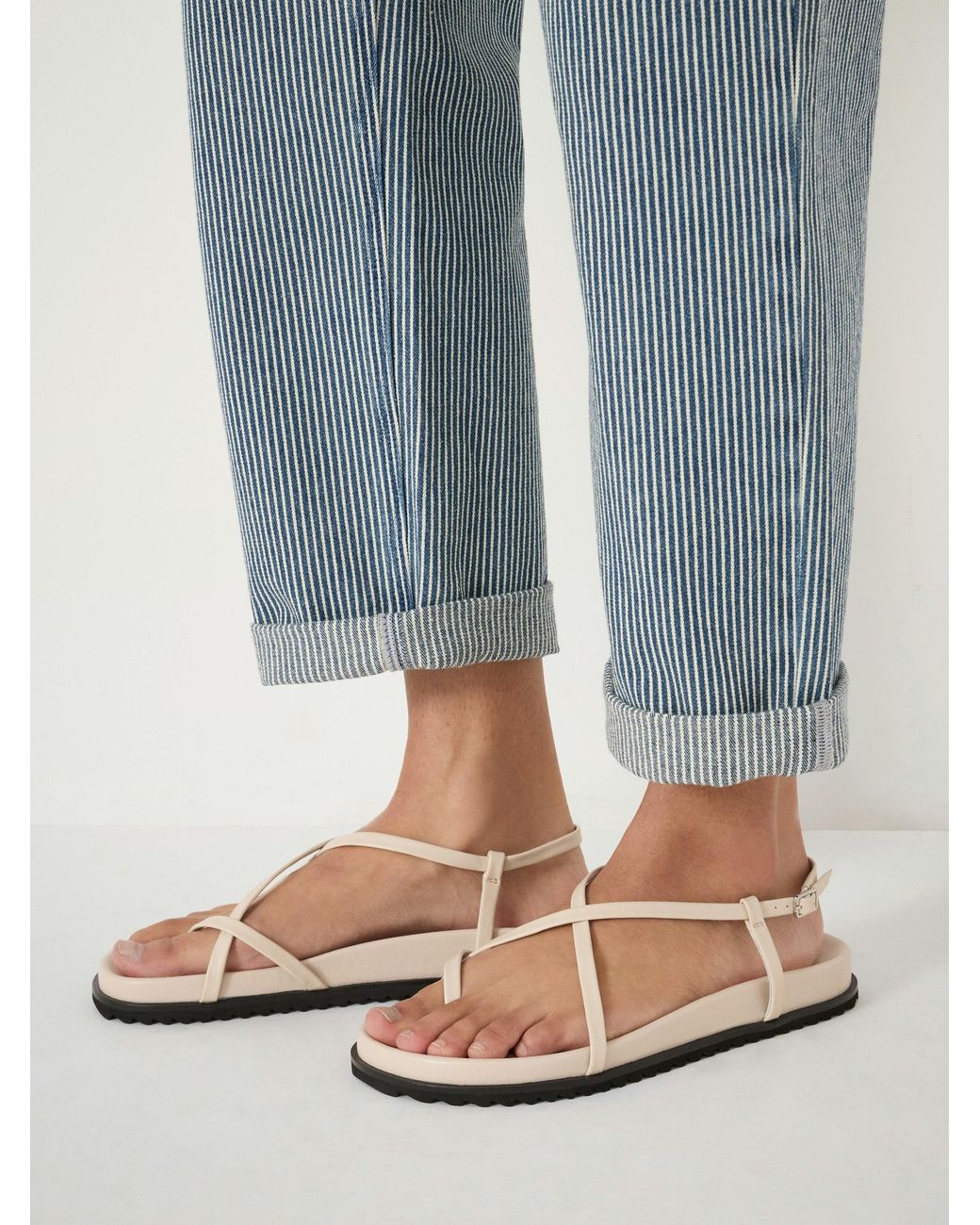 Hush Gray Theo Leather Strappy Sandals