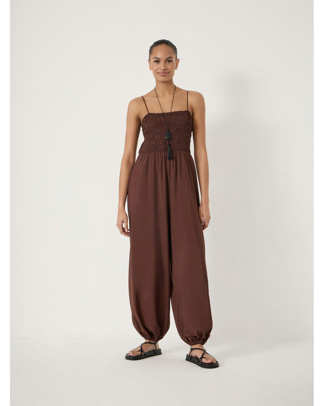 Hush Natural Vita Strappy Bubble Hem Jumpsuit