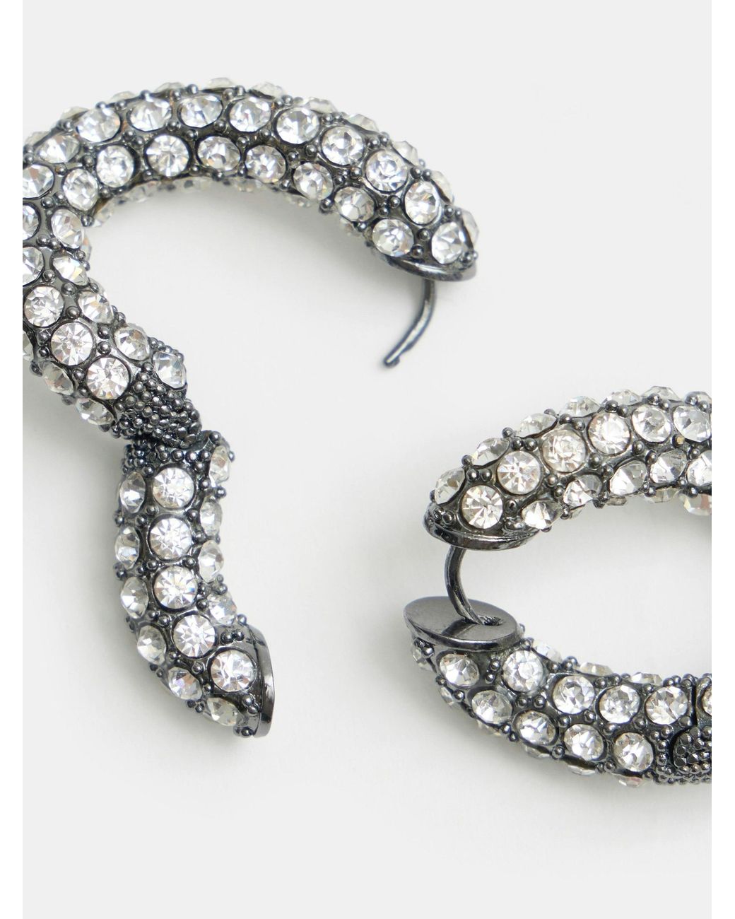 Hush Metallic Large Pia Pave Twist Hoop Earrings
