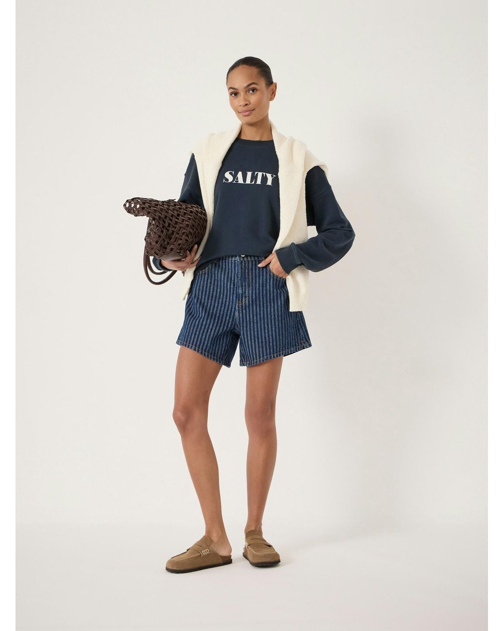 Hush Blue Salty Graphic Washed Sweatshirt