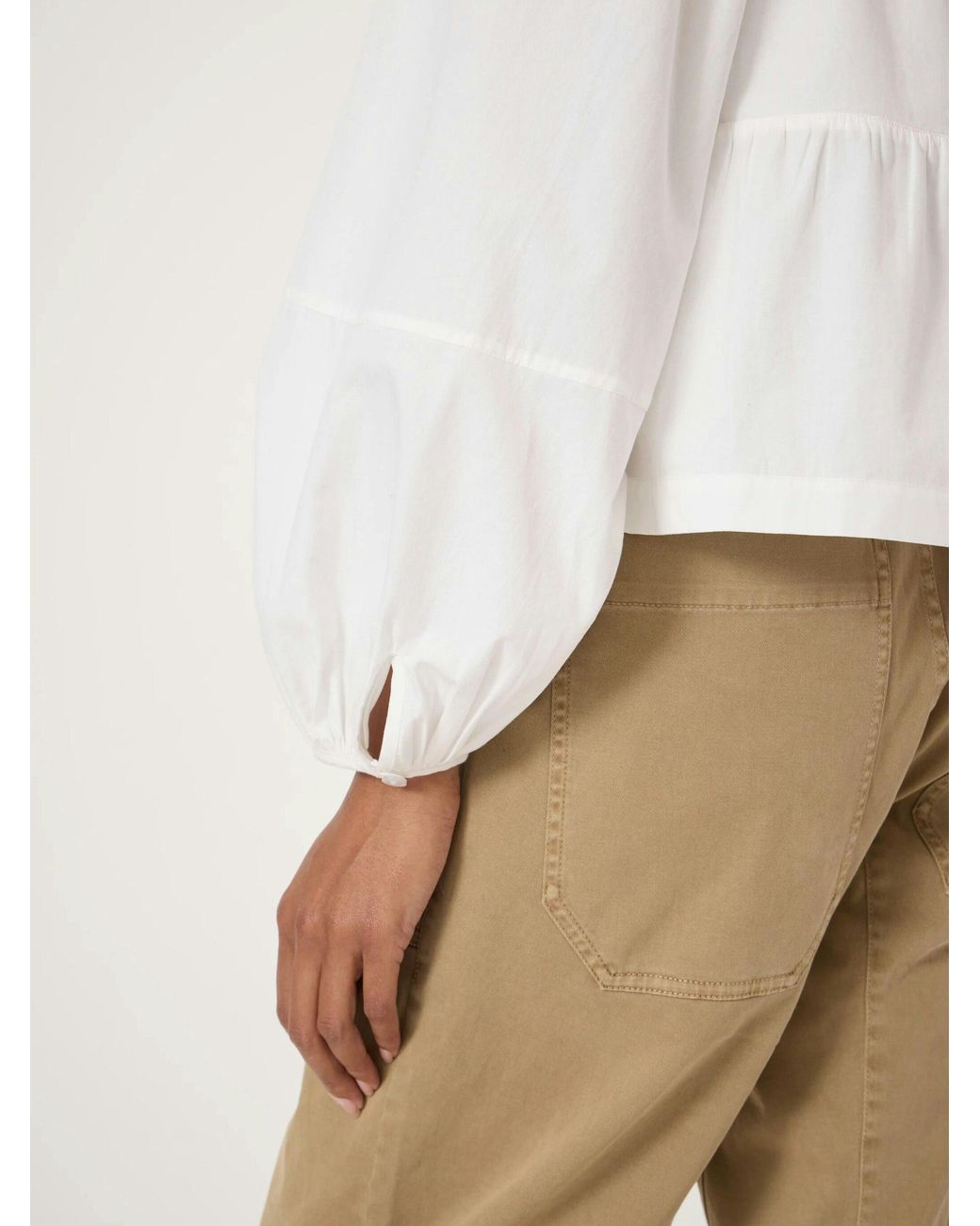 Hush White Beck Cotton Peplum Blouse