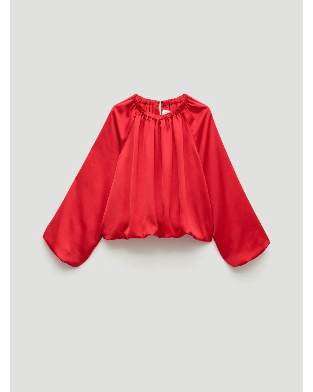 Hush Red Satin Bubble Hem Top