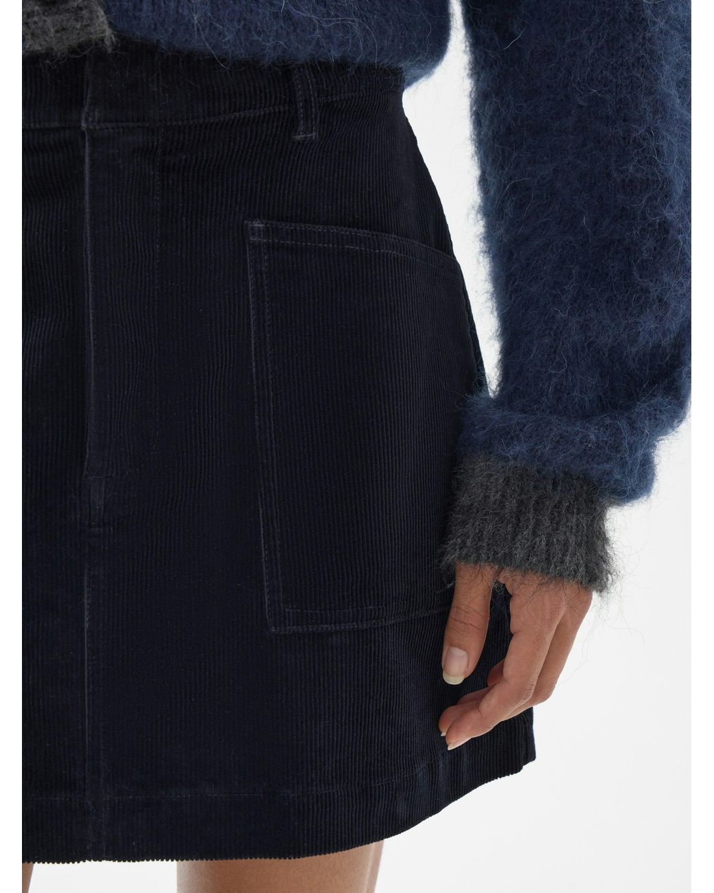 Hush Blue Cordi Cotton Corduroy Mini Skirt
